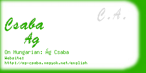 csaba ag business card